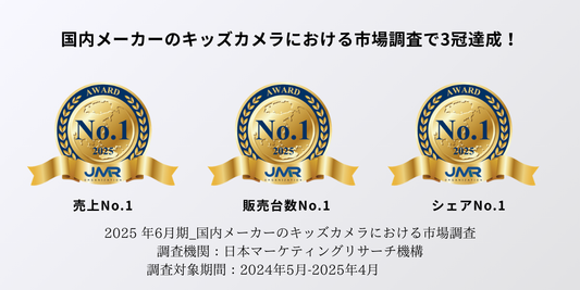 国内メーカーのキッズカメラにおける市場調査で3冠達成！『MiNiPiC（ミニピク）』が【売上】【販売数】【シェア】の部門で1位を獲得