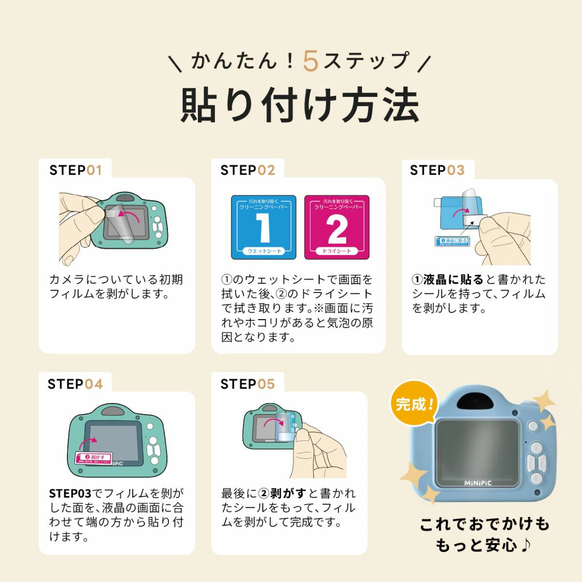 MiNiPiC  保護フィルム  2枚セット